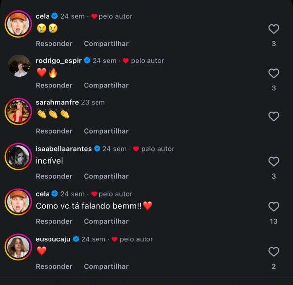 Comentários elogiando a comunicação do perfil